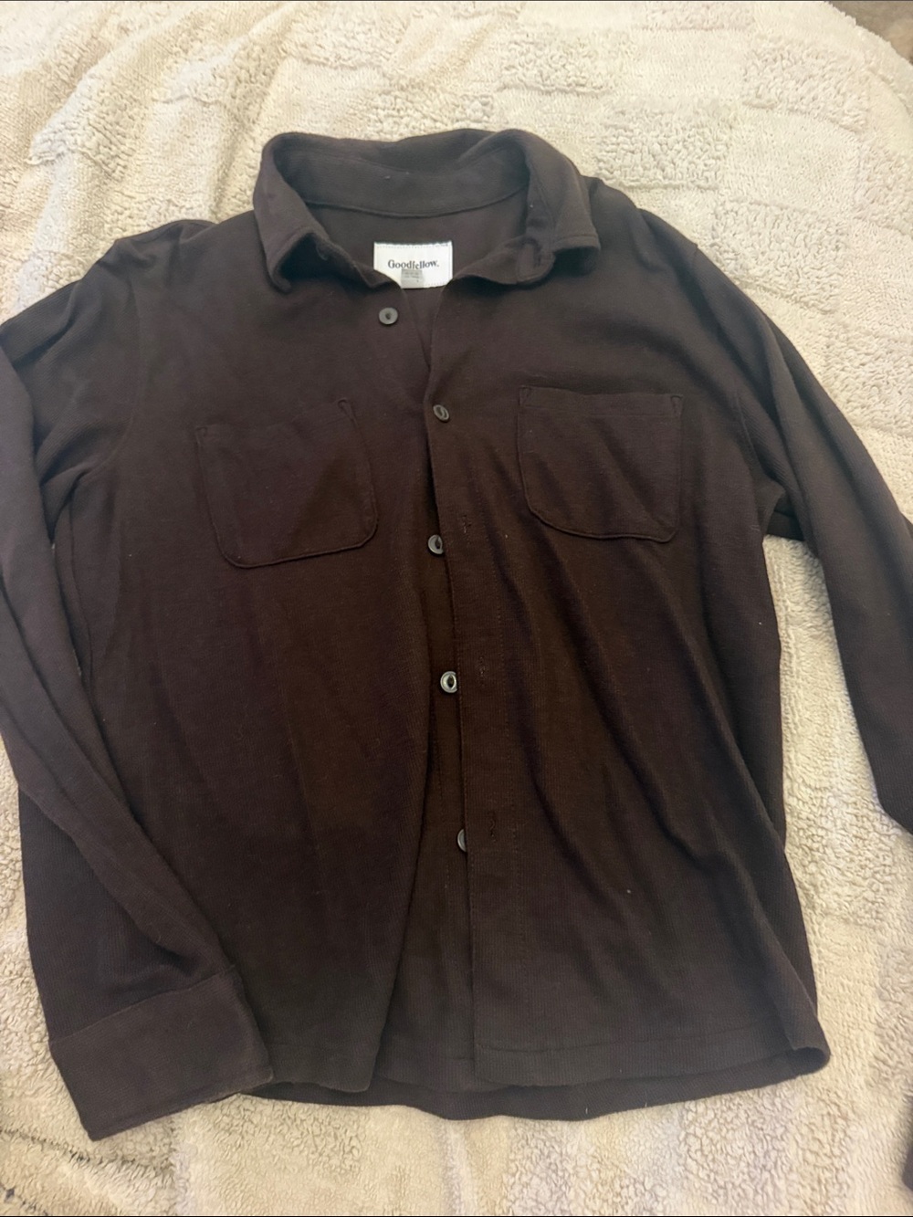 Goodfellow & Co Men's Long-Sleeve Button Shirt Jacket - Dark Brown